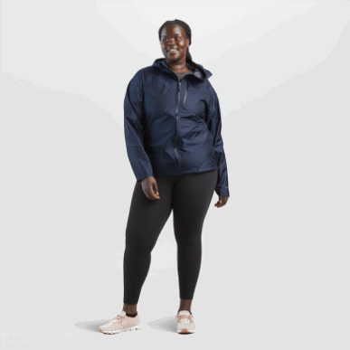 アウトドア レディース ヘリウム レインジャケット ネイビーブルー