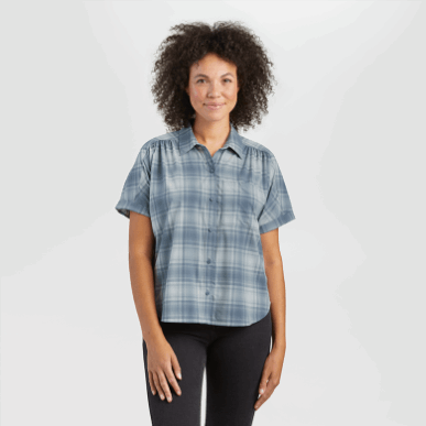 アウトドア レディース アストロマン S/s サン シャツ ニンバス チェック