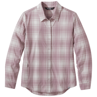アウトドア レディース アストロマン L/S サン シャツ モス チェック柄
