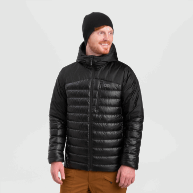 アウトドア メンズ ヘリウム ダウン パーカー ブラック