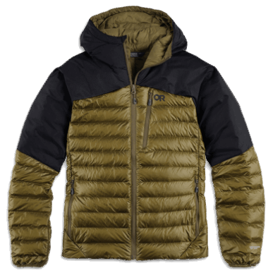 アウトドア メンズ ヘリウム ダウン パーカー ローデン/ブラック