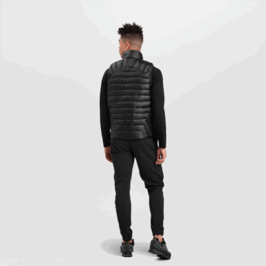 アウトドア メンズ ヘリウム ダウン ベスト ブラック