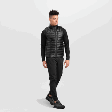 アウトドア メンズ ヘリウム ダウン ベスト ブラック