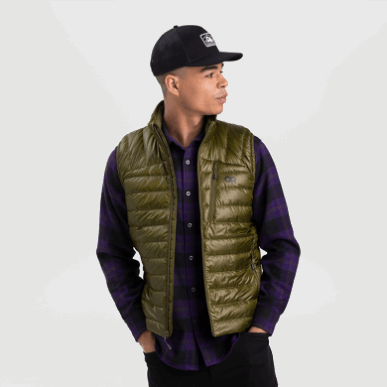 アウトドア メンズ ヘリウム ダウン ベスト ローデン