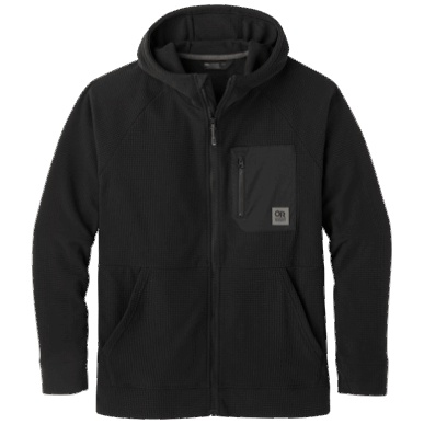 アウトドア メンズ トレイル ミックス パーカー ブラック