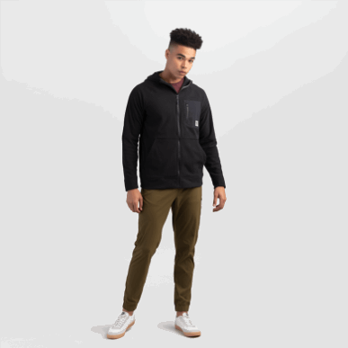 アウトドア メンズ トレイル ミックス パーカー ブラック