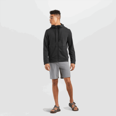 アウトドア メンズ エマージョン フリース パーカー ブラック ヘザー