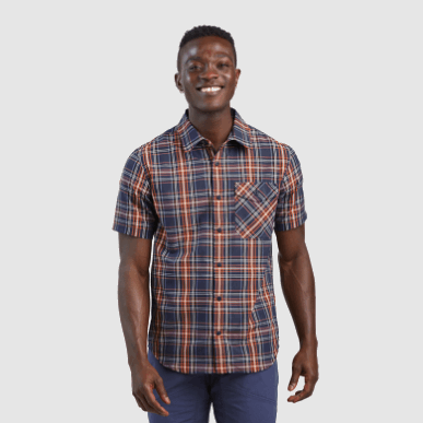 アウトドア メンズ シーパイン S/s シャツ ネイバル ブルー