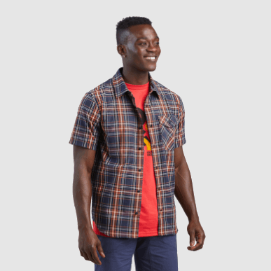 アウトドア メンズ シーパイン S/s シャツ ネイバル ブルー