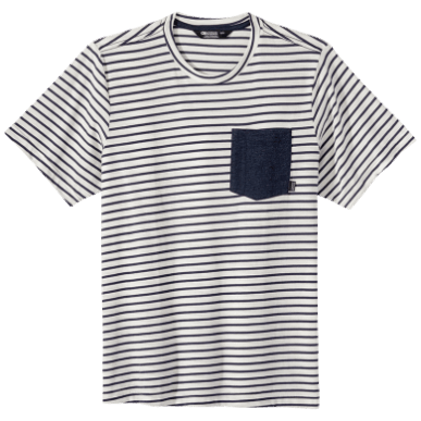 アウトドア メンズ テラ S/s ティー ネイバル ブルー ストライプ