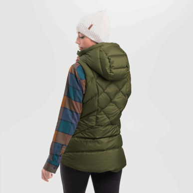 アウトドア レディース コールドフロント フード付き ダウンベスト ローデン