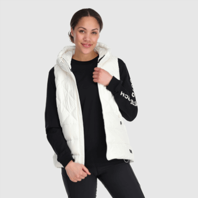 アウトドア レディース コールドフロント フード付き ダウンベスト スノー