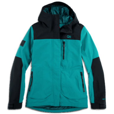 アウトドア レディース クルシャン ストーム ジャケット ディープ レイク/ブラック