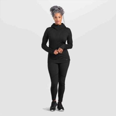 アウトドア レディース メロディ フルジップ パーカー ブラック