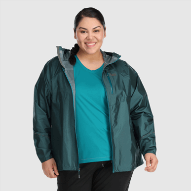 アウトドア レディース ヘリウム レイン プラス サイズ ジャケット ツリーライン