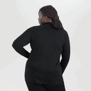 アウトドア レディース アルパイン オンセット メリノ ハーフジップ ブラック