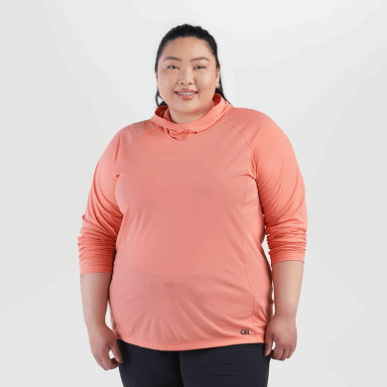 アウトドア レディース エコー プラス サイズ パーカー グアバ