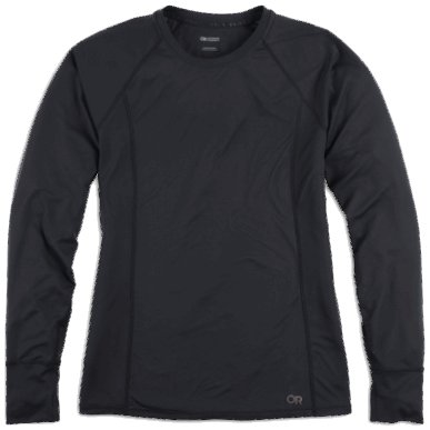アウトドア レディース エコー ロングスリーブ Tシャツ ブラック