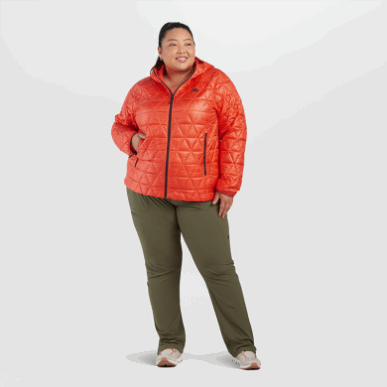 アウトドア レディース ヘリウム断熱 プラスサイズ パーカー サンセット