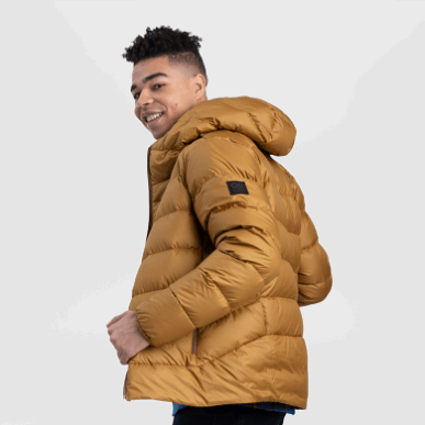 アウトドア メンズ コールドフロント ダウン パーカー サドル