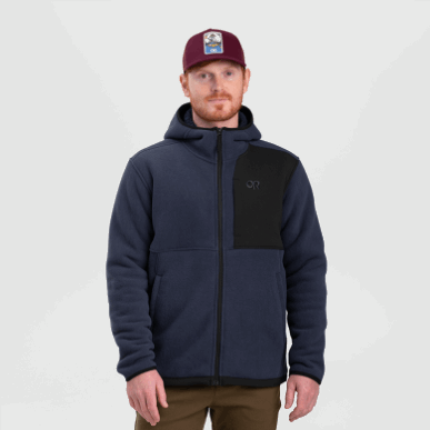 アウトドアメンズジュノーフリースパーカーネイバルブルー