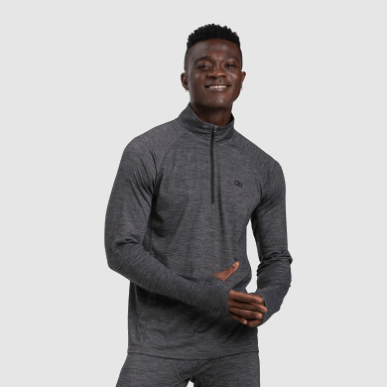 アウトドア メンズ アルパイン オンセット メリノ クォーター ジップ チャコール ヘザー