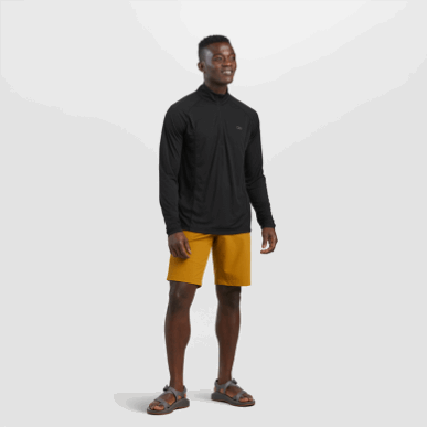 アウトドア メンズ エコー クォーター ジップ ブラック