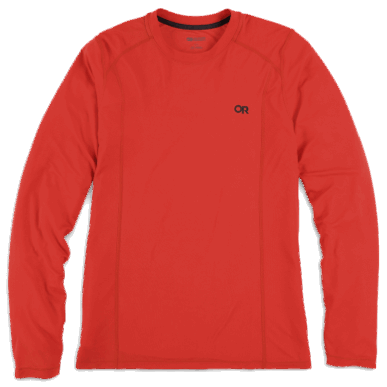 アウトドア メンズ エコー ロングスリーブ Tシャツ クランベリー