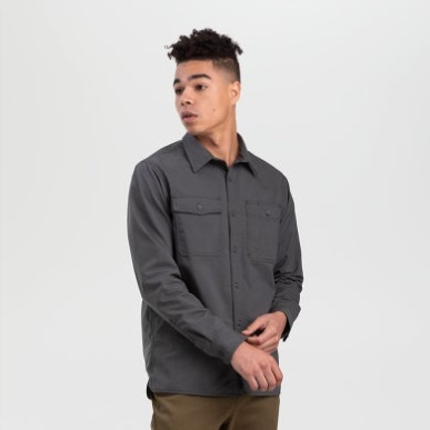 アウトドア メンズ チェハリス L/S ワークシャツ ストーム