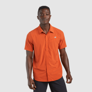 アウトドア メンズ アストロマン S/s サンシャツ レッドロック