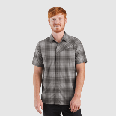 アウトドア メンズ アストロマン S/s サン シャツ ストーム チェック