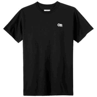 アウトドア ロックアップ バック ロゴ Tシャツ ブラック/ホワイト