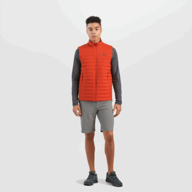 アウトドア メンズ シャドー断熱ベスト レッドロック