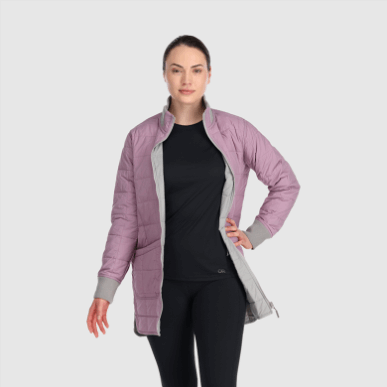 アウトドア レディース シャドウ リバーシブル パーカ アッシュ/モス