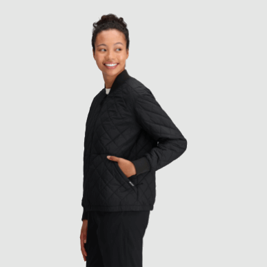 アウトドア レディース シャドウ リバーシブル ボンバー ブラック/ローデン