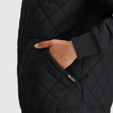 アウトドア レディース シャドウ リバーシブル ボンバー ブラック/ローデン