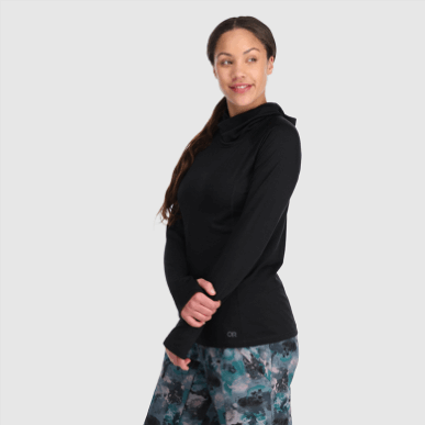 アウトドア レディース アルパイン オンセット メリノ 150 パーカー ブラック