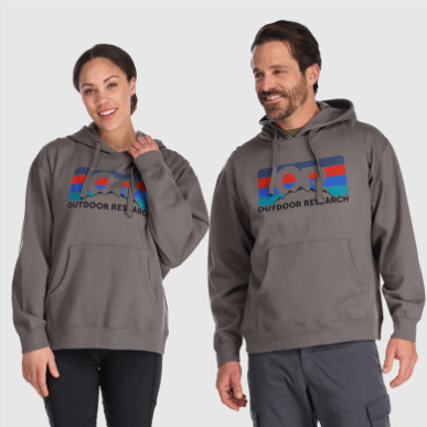 アウトドアまたはアドボケート ストライプ フーディー チャコール