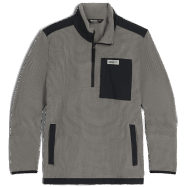 アウトドア メンズ トレイル ミックス クォーター ジップ プルオーバー ピューター