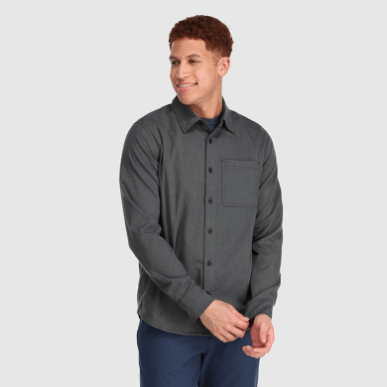 アウトドア メンズ クルシャン フランネル シャツ ピューター