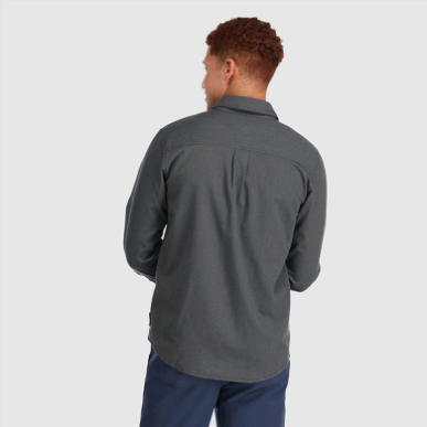 アウトドア メンズ クルシャン フランネル シャツ ピューター