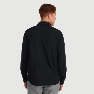 アウトドア メンズ トレイル ミックス シャツ ジャケット ブラック