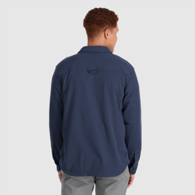 アウトドア メンズ トレイル ミックス シャツ ジャケット ネイビー ブルー