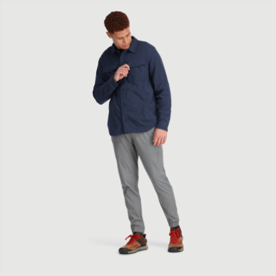 アウトドア メンズ トレイル ミックス シャツ ジャケット ネイビー ブルー