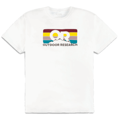 アウトドアまたはアドボケート ストライプ Tシャツ ホワイト